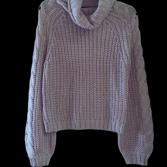 Derek Heart Lavender Cowl Neck Cable Knit Sweater Women’s Size M NWOT - Picture 7 of 14